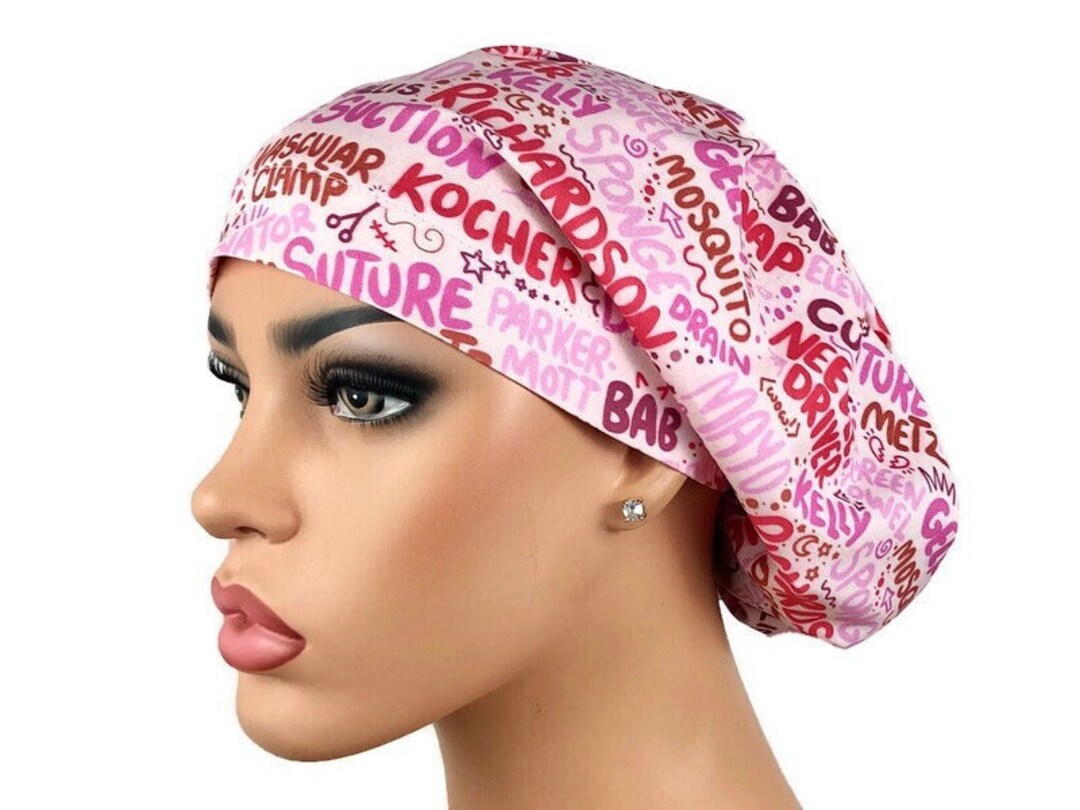 thumbnail image 2 of Surgical Scrub Hat - Euro Style Bouffant Adjustable Medical Hat For Surgeons & Nurses 2 of 13