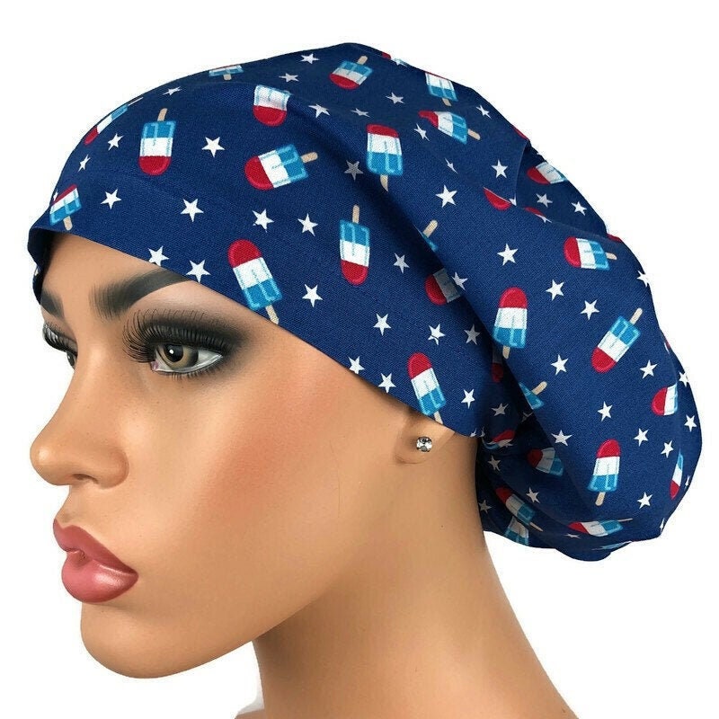Patriotic Popsicle Scrub Hat 4th of 