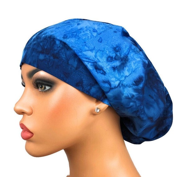 Bouffant Scrub Hat Blue Tie Dye Scrub 