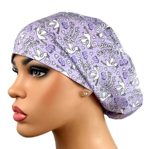 Gorro quirúrgico Euro, gorro quirúrgico, gorro quirúrgico para partos, regalo para enfermeras, gorro quirúrgico divertido, gorros quirúrgicos DK, Womb Service Lavanda