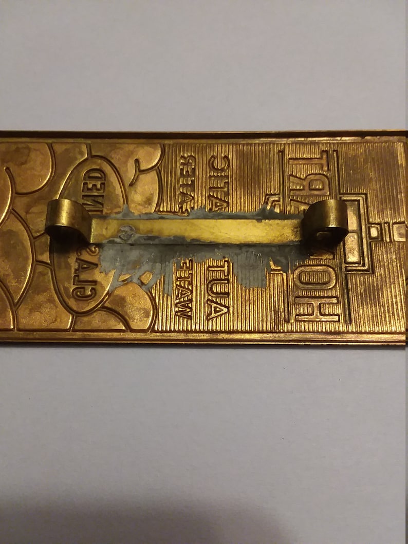 Vintage Brass Homart Automatic Water Heater Nameplate; Vintage Appliance Emblem; Vintage Appliance Badge
