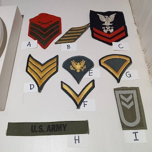Vintage 1940s Military Patches; World War II Era