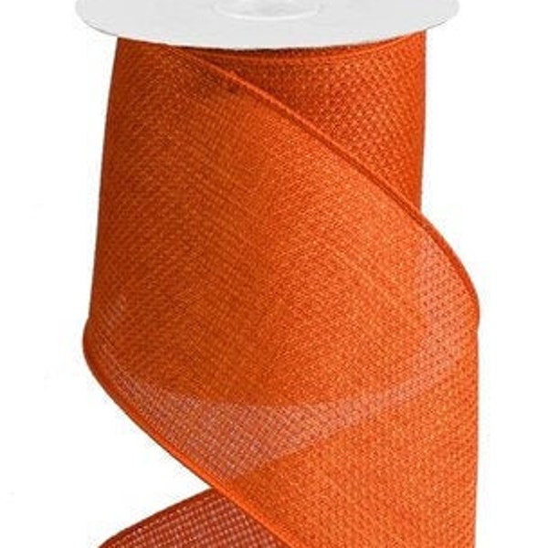 Wired Ribbon By the Roll Cross Royal Burlap (Orange) 4" X 10 Yards for Wreaths, Gift Wrapping, Floral Arrangements and Crafting