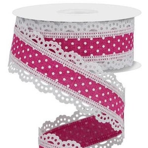 Pink Tulle Ribbon,polka Dots Tulle,craft Ribbon,ribbon for Bows,wedding  Ribbon,fabric Ribbon,ribbon by the Yard,scrapbooking Ribbon,168 