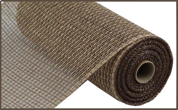 Multi Poly Burlap Mesh 10 Inches X 10 Yards beige Brown 