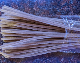 May include: A large bundle of brown pipe cleaners in a clear plastic bag. The pipe cleaners are soft and flexible, and they are perfect for crafting.
