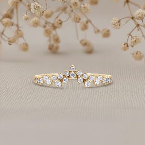 Bague Ancienne En Or 18 Carats Avec Diamants 0.23ct - Taille 54 - Occasion