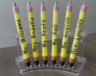 Teacher Pencil Glitter Pen | InkJoy Glitter Pen | Personalizable Teacher Gift