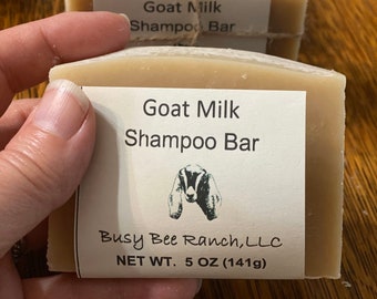 Busy Bee Ranch Handcrafted Goat Milk 4 ounce Shampoo Bar with Rosemary and Mint Essential Oils