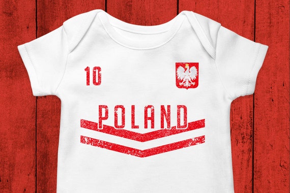 Personalised Baby Poland Soccer Onesie, Made in Poland Bodysuit, Vintage  Poland Lookl 02 