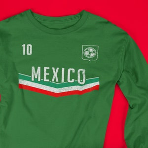 Mexico Long Sleeve Soccer Shirt, Mexican Dad Gift, Mexican Art Jersey #117