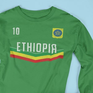 Ethiopia Long Sleeve, Personalised Soccer Shirt, African Football, Unisex Gift for Men, Women #3