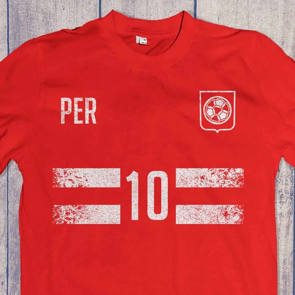 Peru Vintage Look Soccer Shirt, Personalised Gift, Peruvian Tee for Men, Women, Kids #343