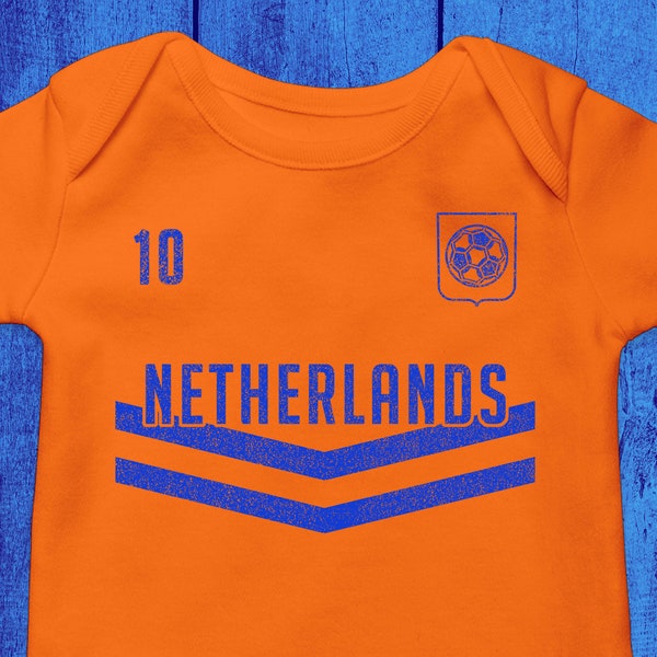 Netherlands Soccer Bodysuit, Personalised Baby Onesie, Holland Toddler Tee #311