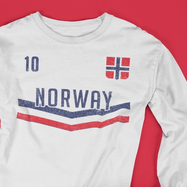 T-shirt à manches longues Norvège, nom personnalisé pour homme, cadeau de football, Norwegian Pride #09