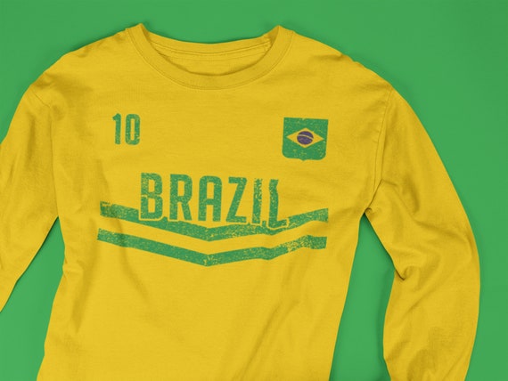 chance udpege metallisk Personalised Brazil Long Sleeve T-shirt Mens Brazilian Soccer - Etsy
