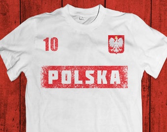 Poland Distressed Soccer Shirt, Polish Gift, Polska Personalised, Unisex Euro Shirt #296