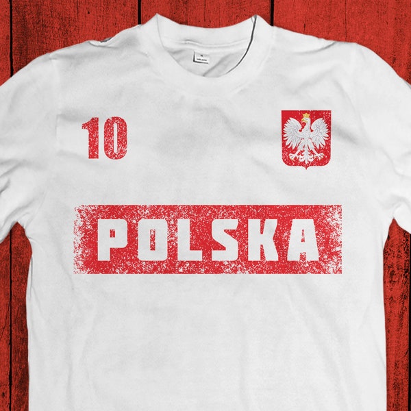 Polonia camiseta de fútbol angustiada, regalo polaco, Polska personalizada, camiseta euro unisex #296