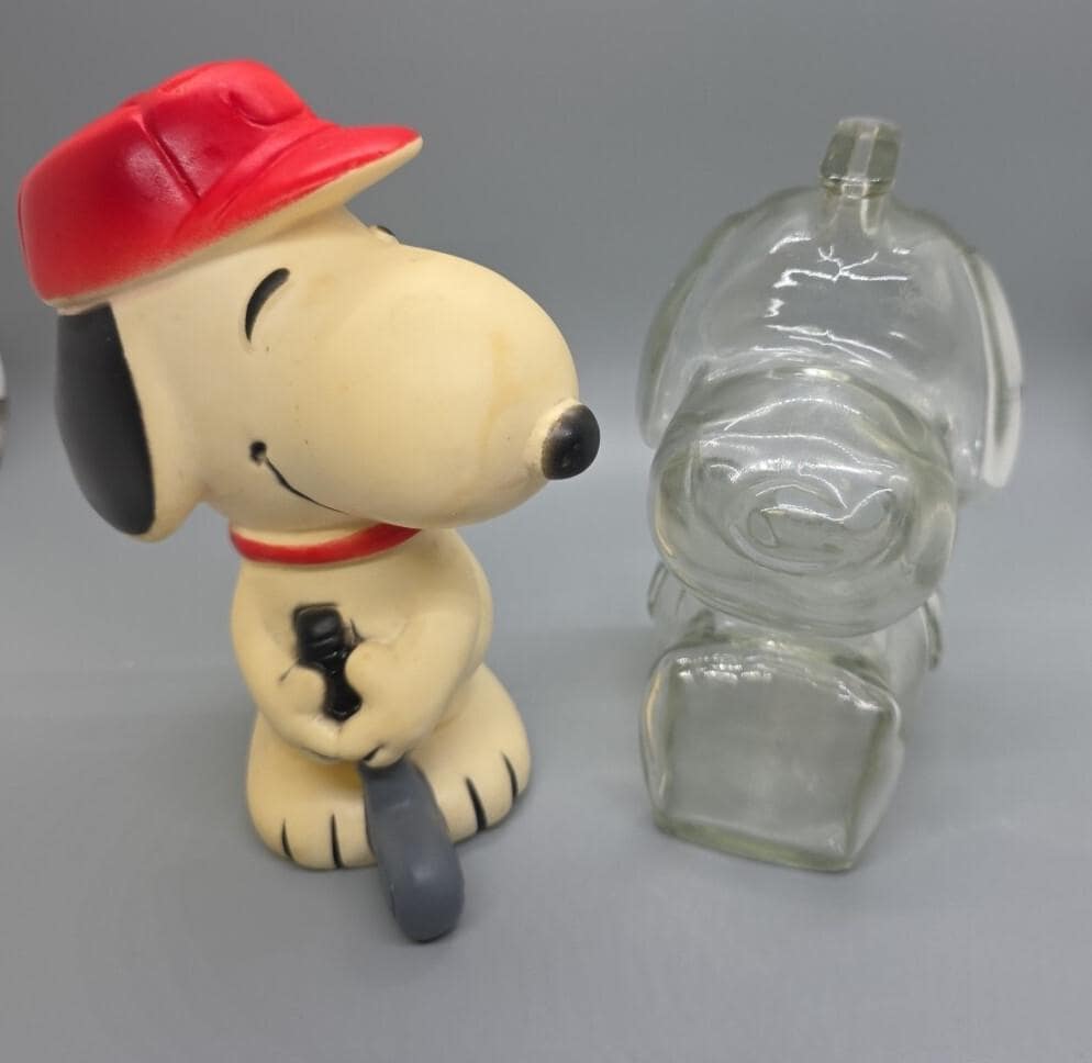 スヌーピー　ヴィンテージバンク Snoopy Glass Bank - Etsy