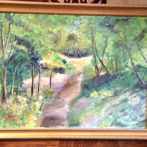 Ein Spaziergang im Wald/Original-Ölgemälde von George Abrahams