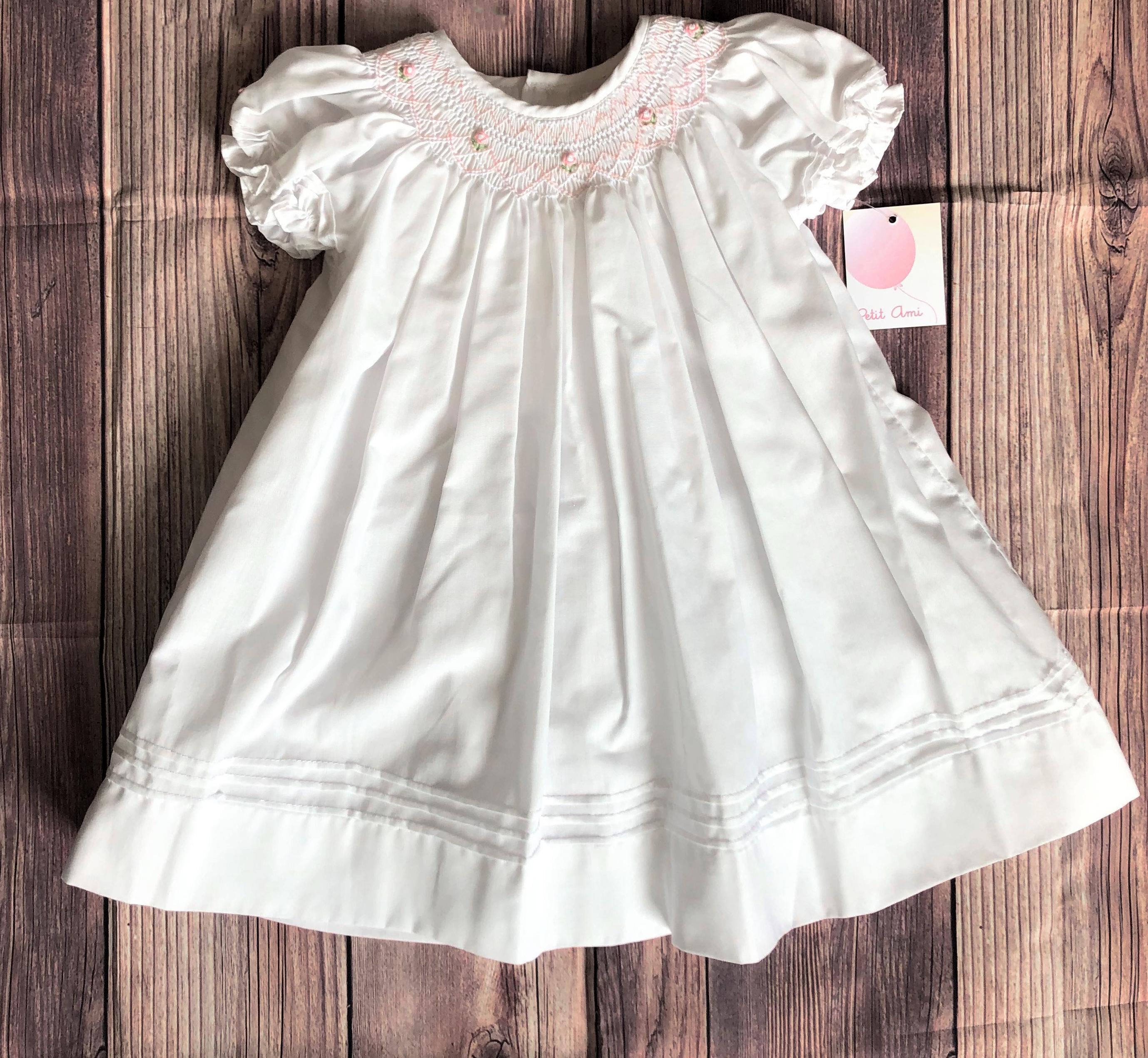 womens white smocked dress She+Sky Off White Zip Up Smocked Cotton Midi Dress main image 0
