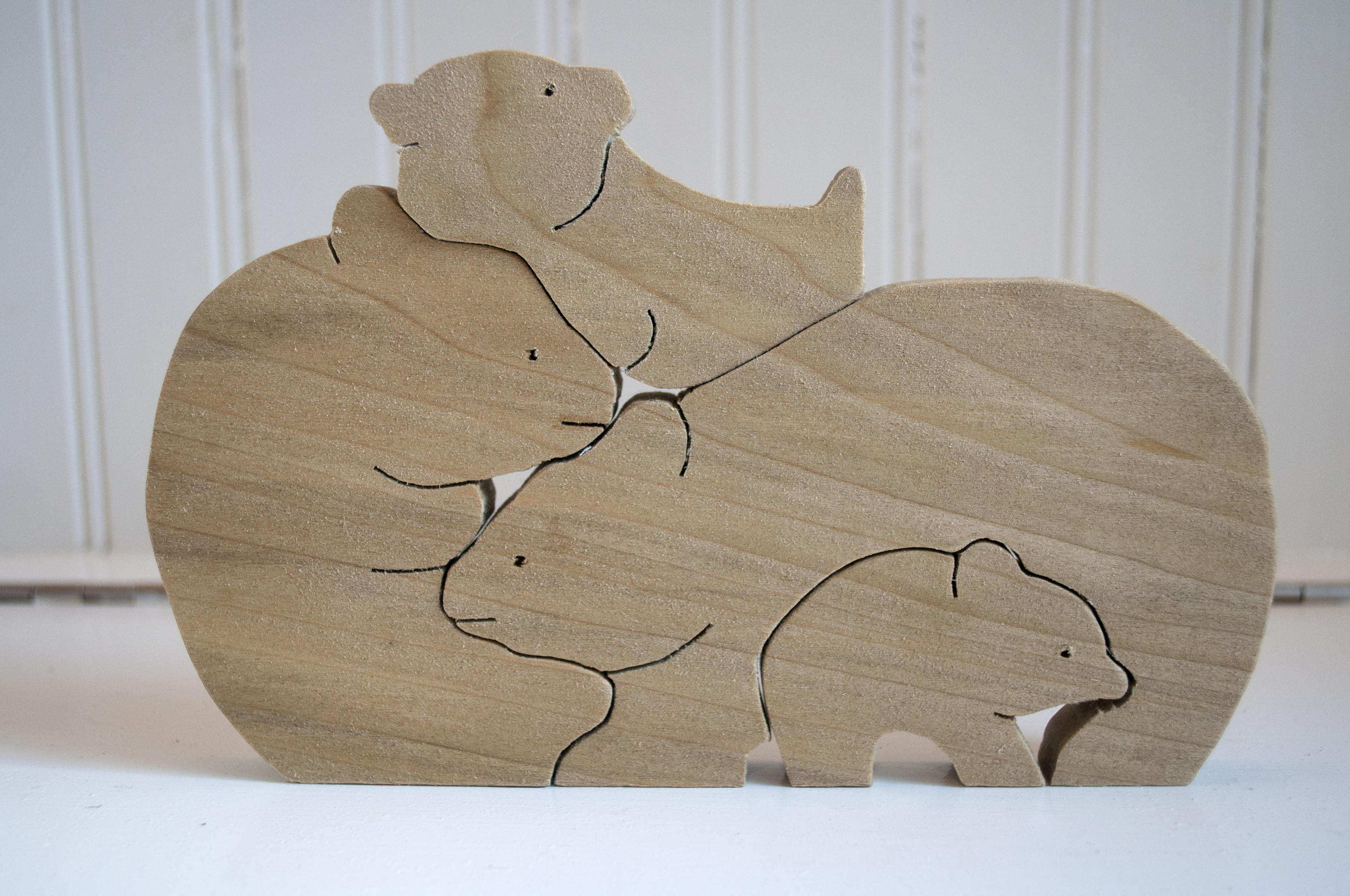 Acheter Puzzles animaux en bois ours, pièces de puzzle en bois pour adultes  et enfants, jouets familiaux