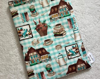 Funda para iPad/Tablet/Kindle con diseño de libro y estilo acogedor de casita de campo