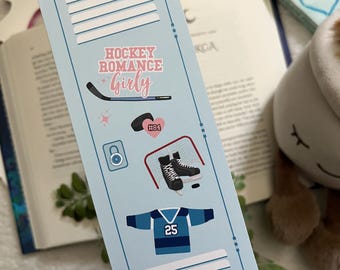 Marcapáginas inspirado en el romance de hockey, marcapáginas para el club de lectura, marcapáginas bonitos, marcapáginas romántico, regalos para amantes de la lectura