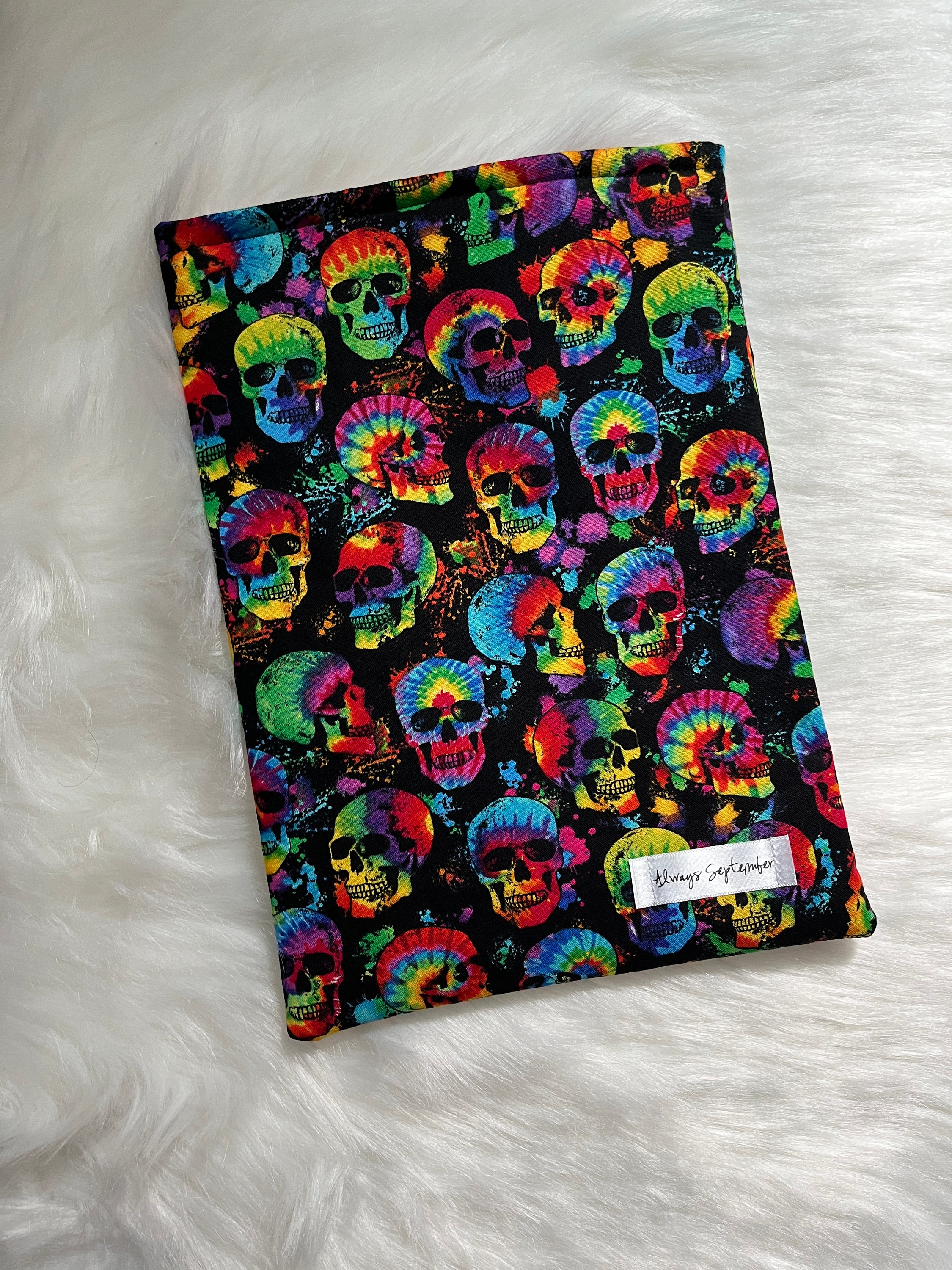 Punk Tie dye Skulls Bookish Sleeve ipad tablet Cover Etsy Ireland