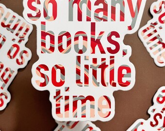 So viele Bücher Vinyl Sticker / glänzender Büchersticker