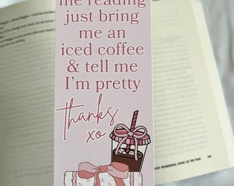 Bring Me Coffee & Tell Me I'm Pretty Bookmark, Book Club Bookmark, Cute Bookmarks, Romance Bookmark, Bookworm Gifts, Book Lovers