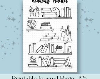 Reading Tracker - A5 Journal Page - Printable Tracker - Reading Log - Planner Reading Tracker - Daily Habit Tracker