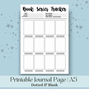 Book Series Tracker Digital Journal - A5 Journal Page - Printable Tracker - Reading Log - Planner Reading Tracker - Daily Habit Tracker