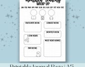 Monthly Reading Wrap-Up - A5 Journal Page - Printable Tracker - Reading Log - Planner Reading Tracker - Daily Habit Tracker