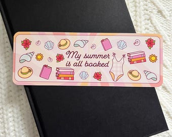 Sommaren är bokad inspirerad bokmärke, bokklubbsbokmärke, söta bokmärken, romantiska bokmärken, bokmalspresenter, bokälskare