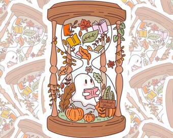 Fall Ghost Hourglass Bookish Sticker Inspired / Laptop Sticker / Water Bottle Sticker