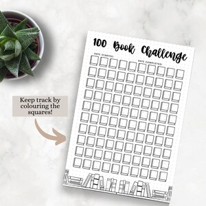 100 Book Reading Challenge - A5 Journal Page - Printable Tracker ...