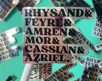 ACOTAR Character Names Inspired Bookish Sticker/Laptop Decal/Water Bottle Decal