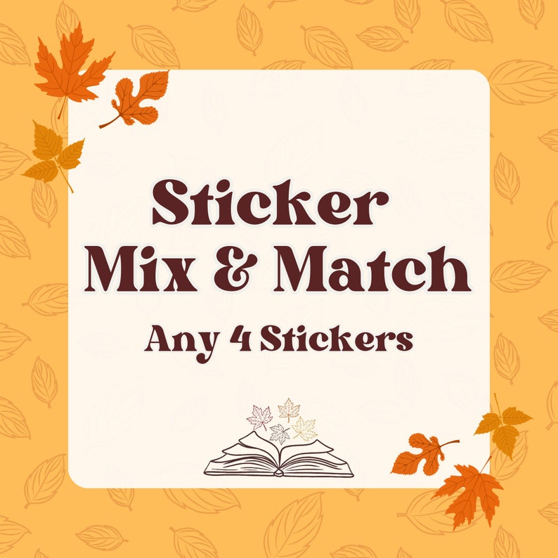 Mix & Match 4 Sticker Set | Sticker Pack | Sticker Set | Book Sticker ...