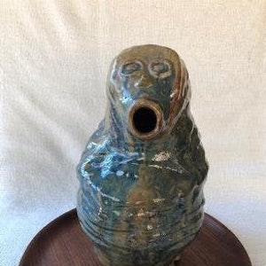 Vintage Brutalist Studio Art Pottery Sculpture, Figure with Open Mouth, 11 inches in height, 1970s