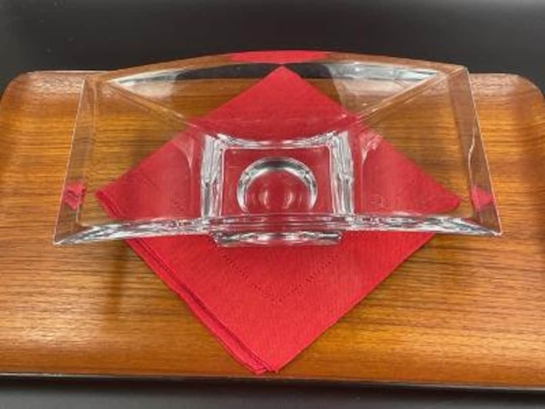Nambe Crystal Bowl, Rectangular Shape, Planar Pattern, Beautiful