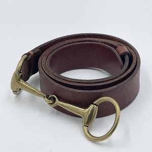 Vintage Ralph Lauren Leather Belt With Brass Buckle Shaped as a