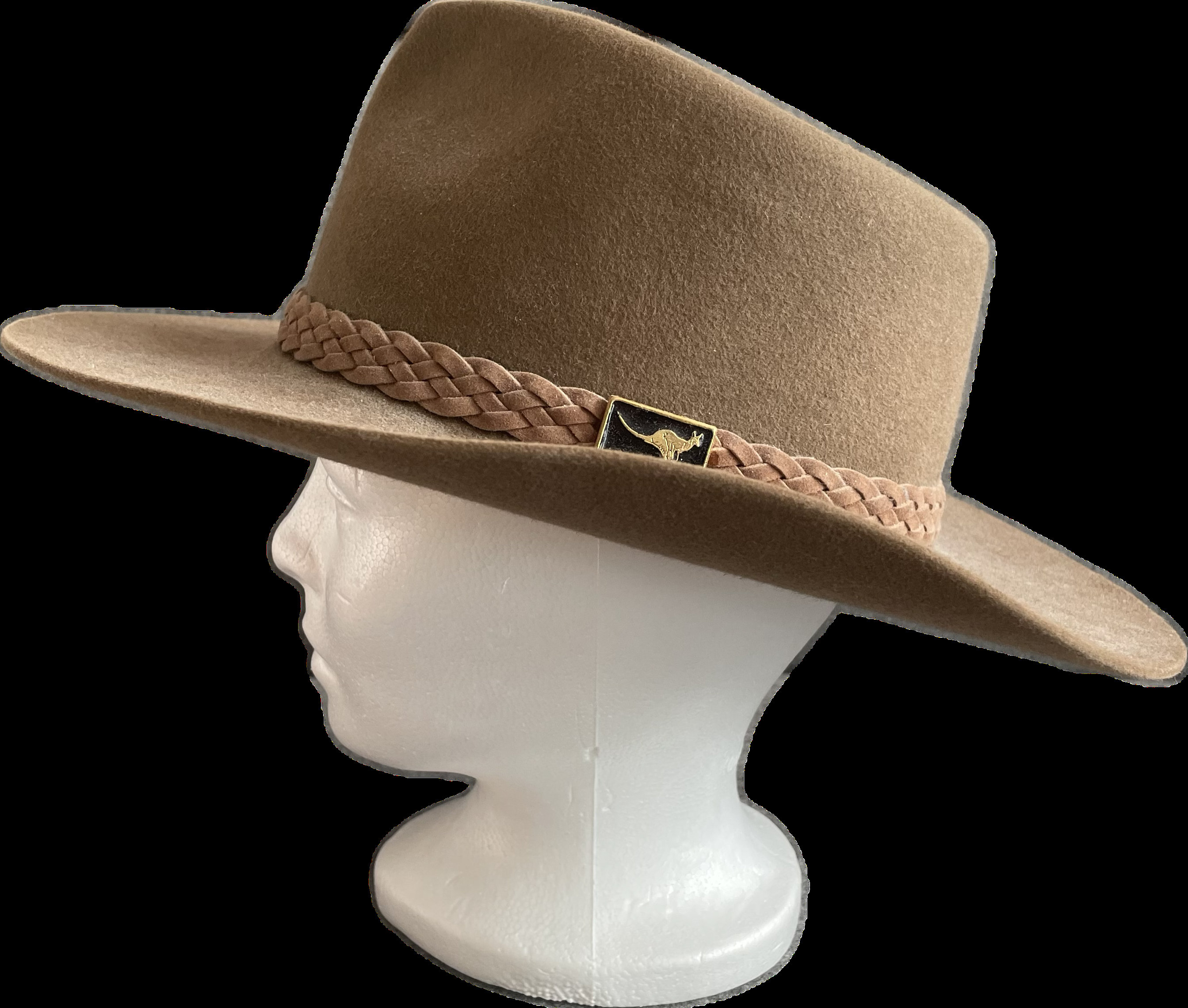 Australian Bush Hat by Australian Outback Collection, Jackaroo Style, Pure Felt Fur, 21.5 inches or 55 cm Inner Circumference