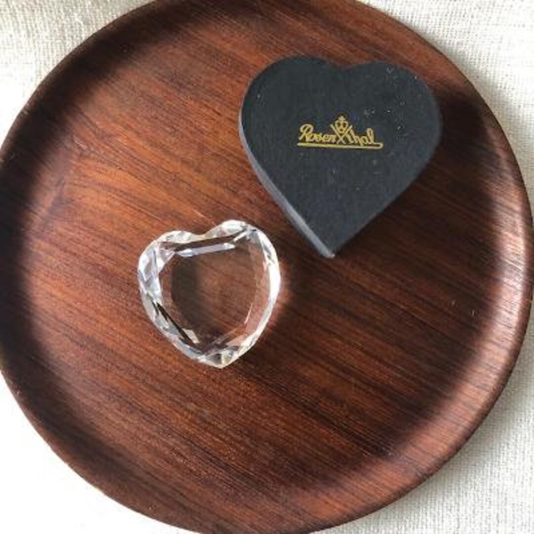 Vintage Rosenthal Crystal Heart Shaped Paperweight in Original Etsy