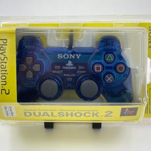 Sony PlayStation2 PS2 Dual Shock 2 Analog Controller, Ocean Blue, New in Factory Sealed Packaging, 2002, Classic Vintage Gaming Systems