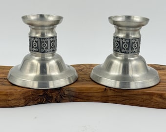 Vintage Haugrud Pewter Candlestick Holders, Set of 2, Made in Norway