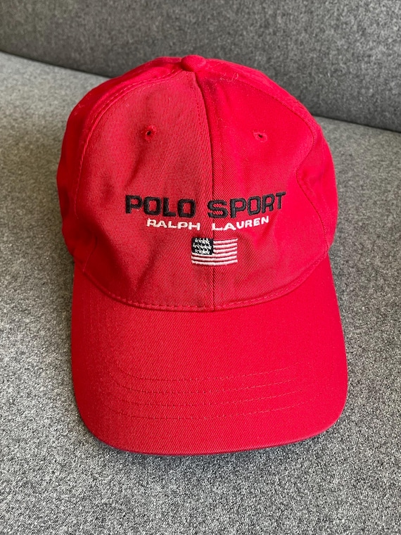Polo Sport Ralph Lauren Baseball Cap, Men's, 100% Red Cotton With