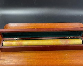 Vintage Brass Kaleidoscope, Engraved with Longue Vue Magique, In Original Wooden  Box, Almost 14" inches in Length