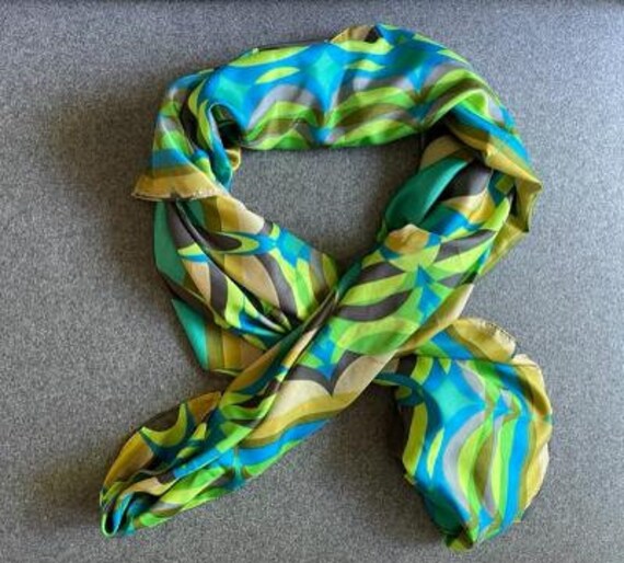 Vintage Large Wrap or Scarf by Echo, Mid Mod Patt… - image 1