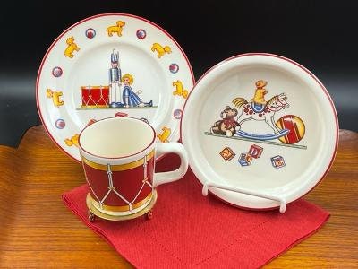 Vintage Tiffany and Co, Tiffany Toys Childs Dinnerware Set With Plate, Bowl and Cup, 3 Pieces, Mason's Ironstone, Made in England, 1992 - Etsy Vintage Tiffany and Co, Tiffany Toys Childs Dinnerware Set With Plate, Bowl and Cup, 3 Pieces, Mason's Ironstone, Made in England, 1992 - Etsy